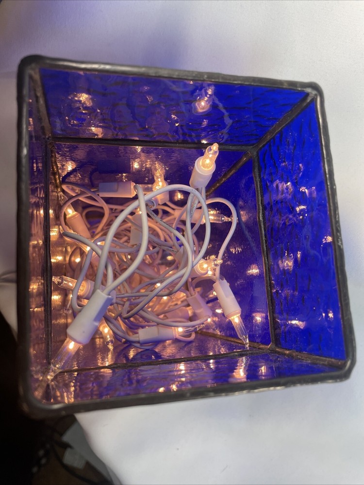 Cobalt Stained Glass Handmade Night Light