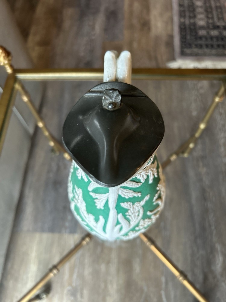 Stoneware pitcher with 'Seaweed' relief pattern by Beech & Hancock