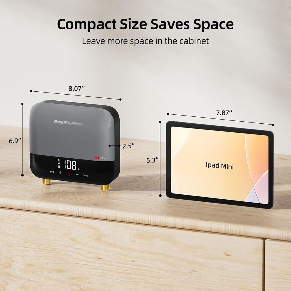 3500W Electric Tankless Water Heater 120V Instant Hot Water Heater Under Sink