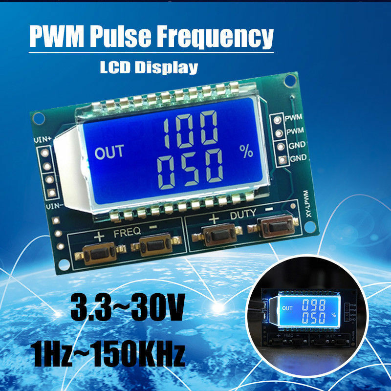 Signal Generator PWM Pulse Frequency Duty Cycle Adjustable Module LCD Display