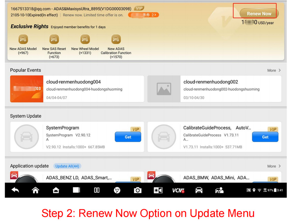Autel MaxiCOM MK808TSYRUPDATE Subscription 1-year