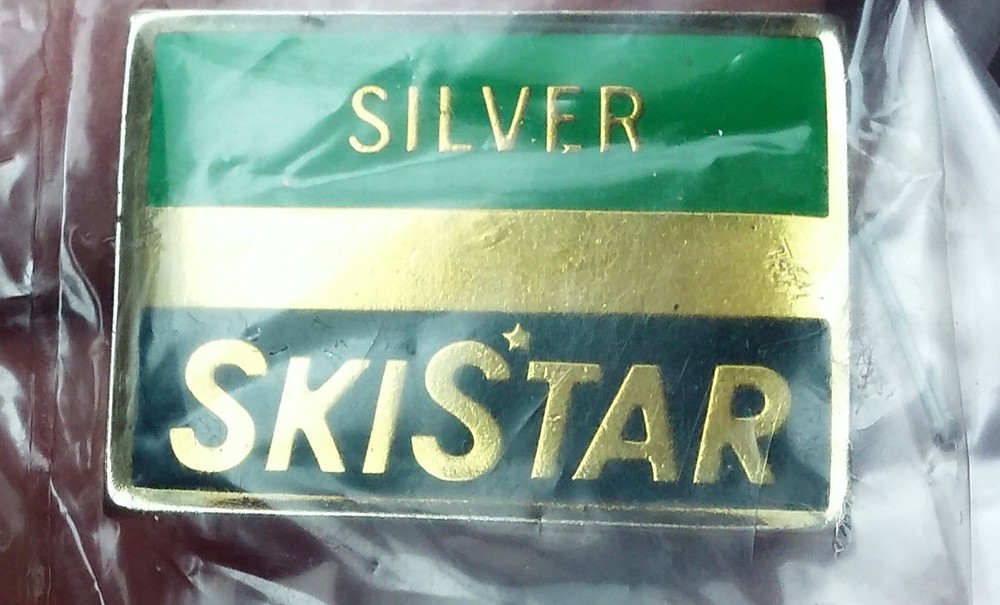 Silver Snow SkiStar pin badge ski