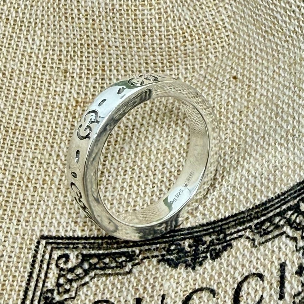 Newly Polished GUCCI Ghost Ring, Size 9, Narrow Type.