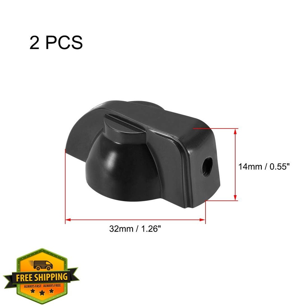 uxcell 2pk 6.4mm Potentiometer Knobs Guitar Volume Black Set Screw