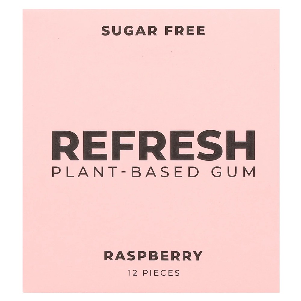 Plant-Based Gum, Raspberry, 12 Pieces