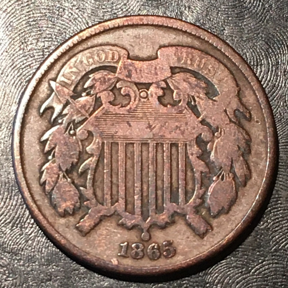 1865 Two Cent Piece - High Quality Scans #L231