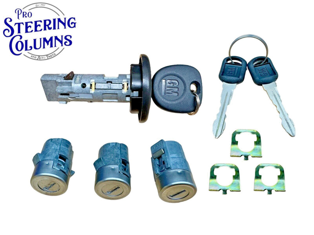 02-06 AVALANCHE IGNITION DOORS & TAILGATE LOCK CYLINDER SET MATCHED 3 KEYS NEW