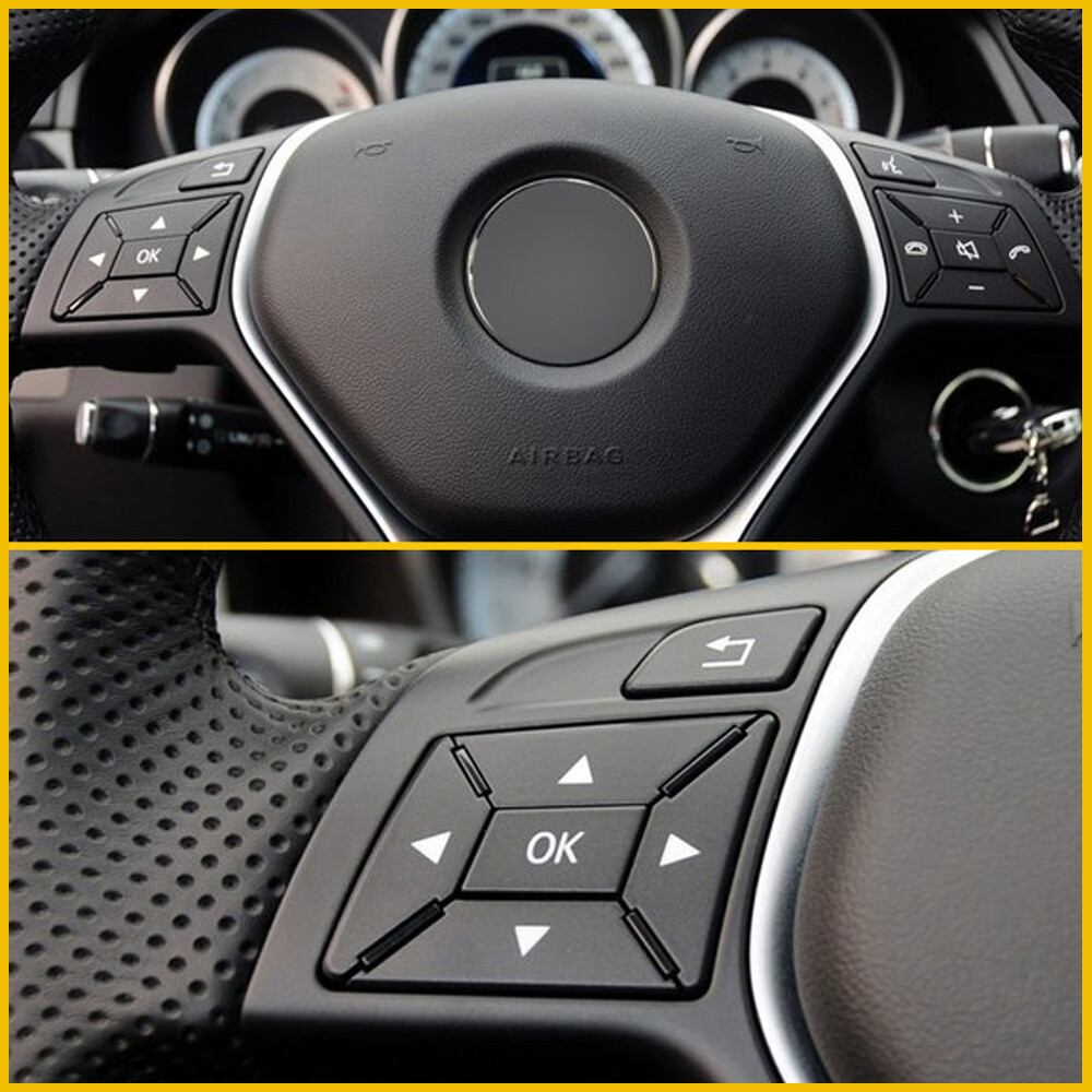 For Mercedes Benz E300 E350 E400 2012-2016 Black Steering Wheel Button Trim