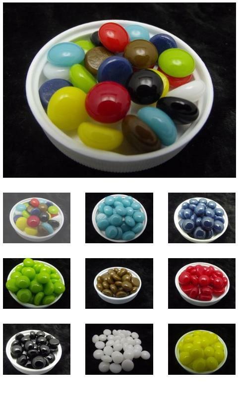 90 COE Medium Bullseye Glass Design Elements Gems Pebbles Blobs 25 Pieces Circle