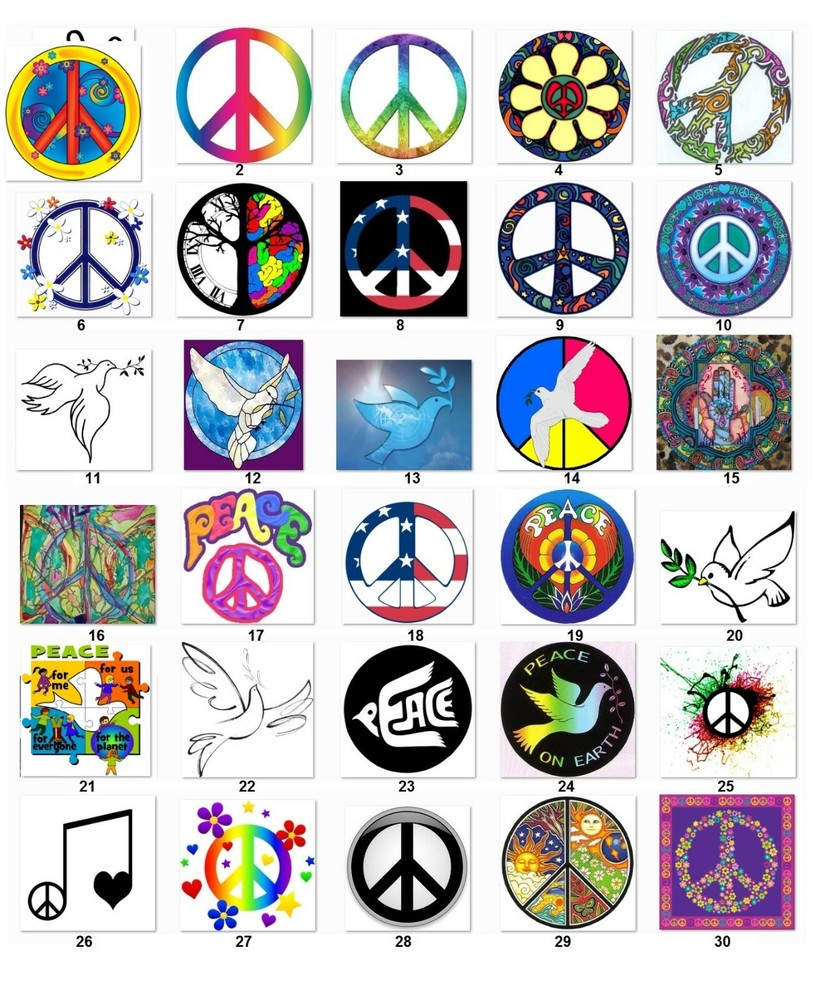 30 Personalized Address labels Peace signs (C3)