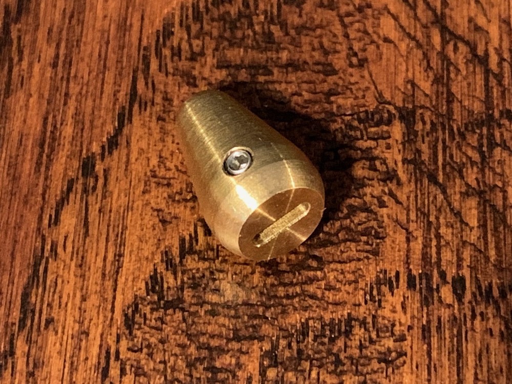 1 x Solid Raw Brass / Stratocaster Switch Tip with Set Screw / New