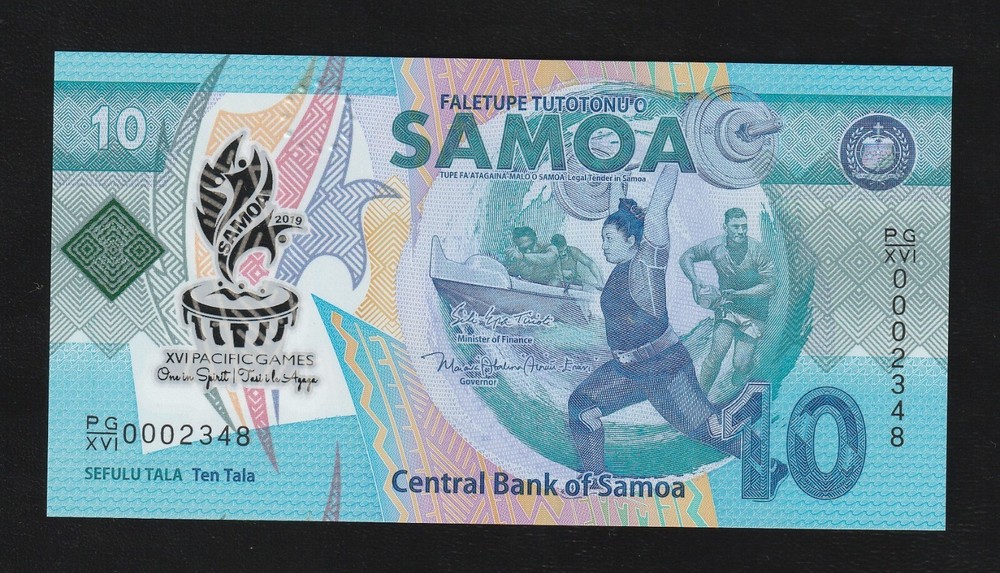 Samoa 10 Tala ND 2019 Polymer P 45 Commemorative Uncirculated Banknote