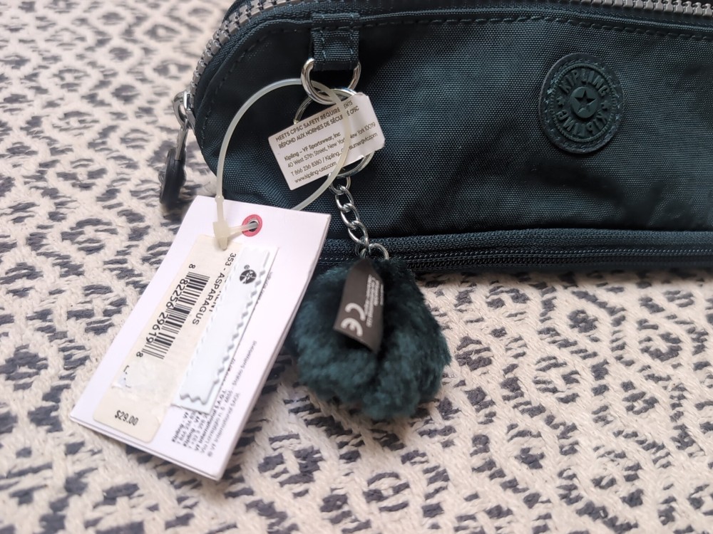 Kipling NWT Asparagus Color Pencil Case