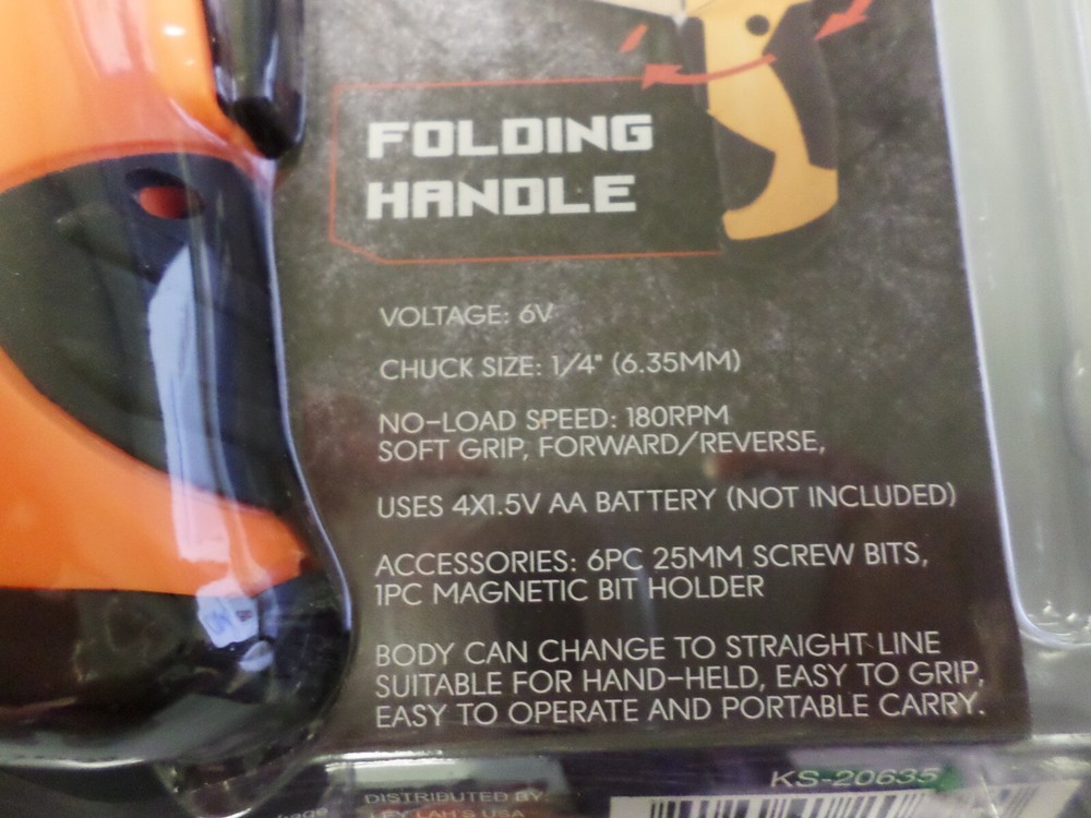 KINGSTON CORDLESS SCREWDRIVER 6 VOLT BATTERY OPERTATED