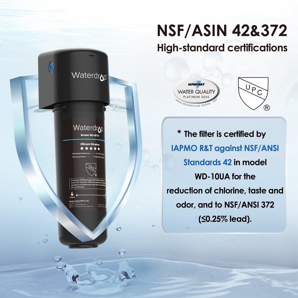 Waterdrop 10UA Under Sink Water Filter System,8K Gallons High Chlorine Reduction