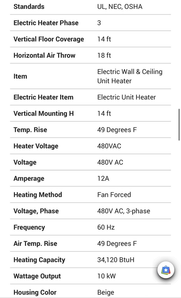 Electric Unit Heater