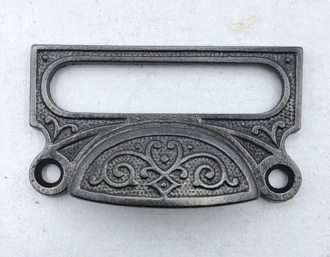 Antique Bin Pull Drawer Apothecary Handle Vintage Cast Iron Hardware