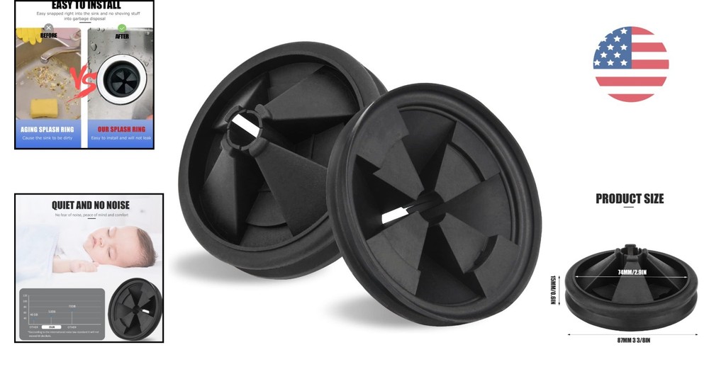 3 3/8” EPDM Splash Guards for InSinkErator Evolution - Noise Reduction (2-Pack)