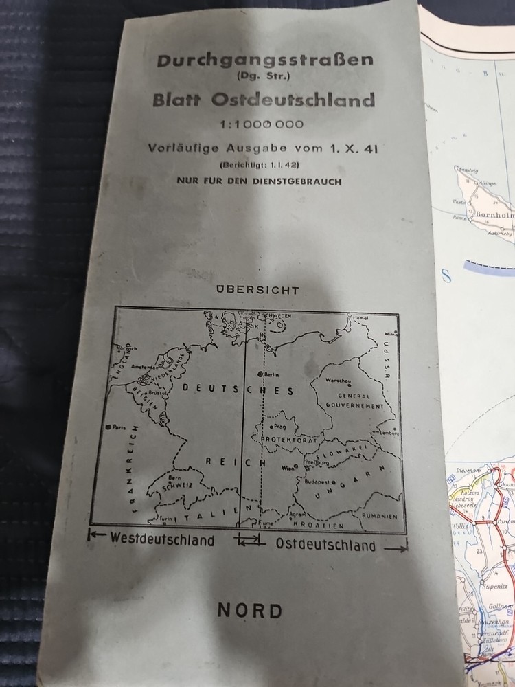 1941 Thoughofare Map Of War Time Germany.