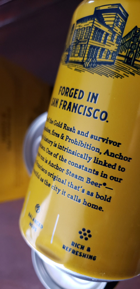 Anchor Steam Beer 6-pack cans EMPTY bottom opened can x 6 open box packaging