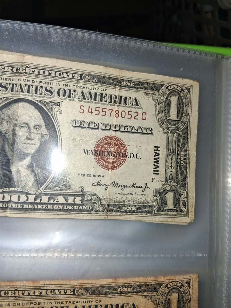 1935-A Series Hawaii Silver Certificate Dollar Overprint Invasion Note