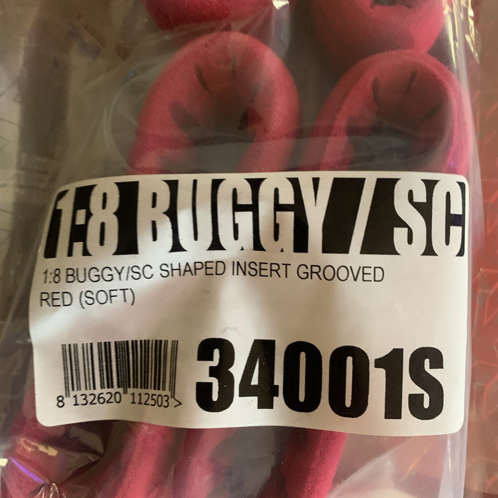 AKA 1:8 Buggy Short Course Soft Red Grooved Inserts 34001S NEW
