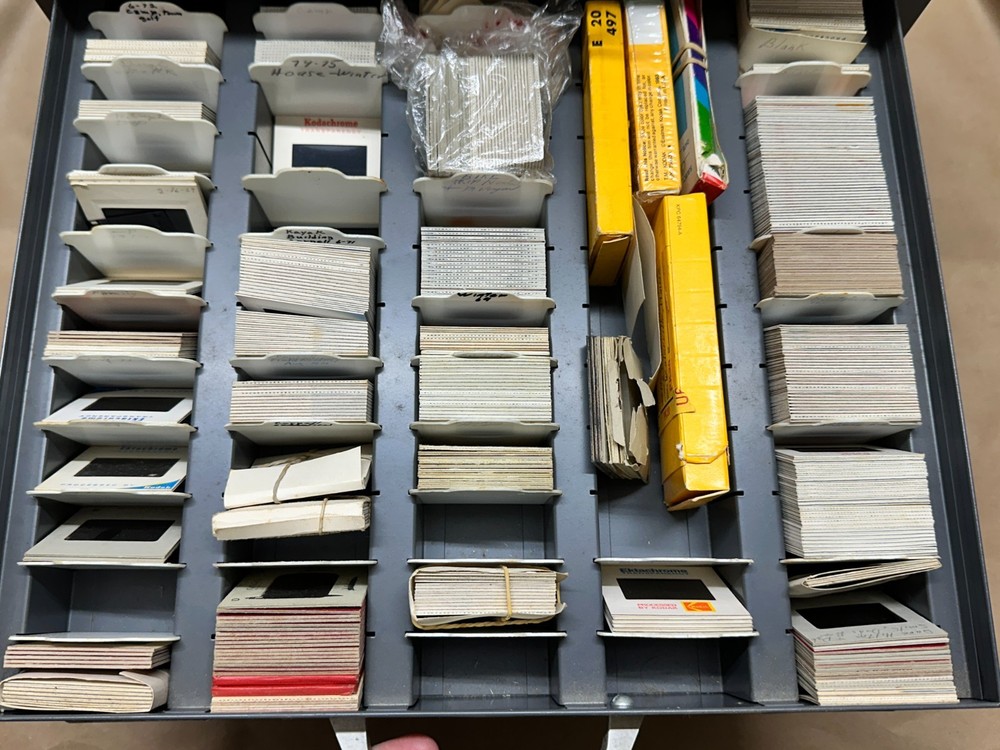 NEUMADE 5-Drawer STACKABLE Storage File Cabinet 35mm Slides - WITH CONTENTS
