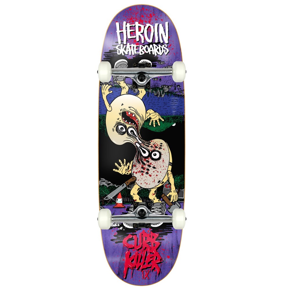 Heroin Skateboard Assembly Curb Killer 9 Merged (Assorted) 10" x 32.5" Complete