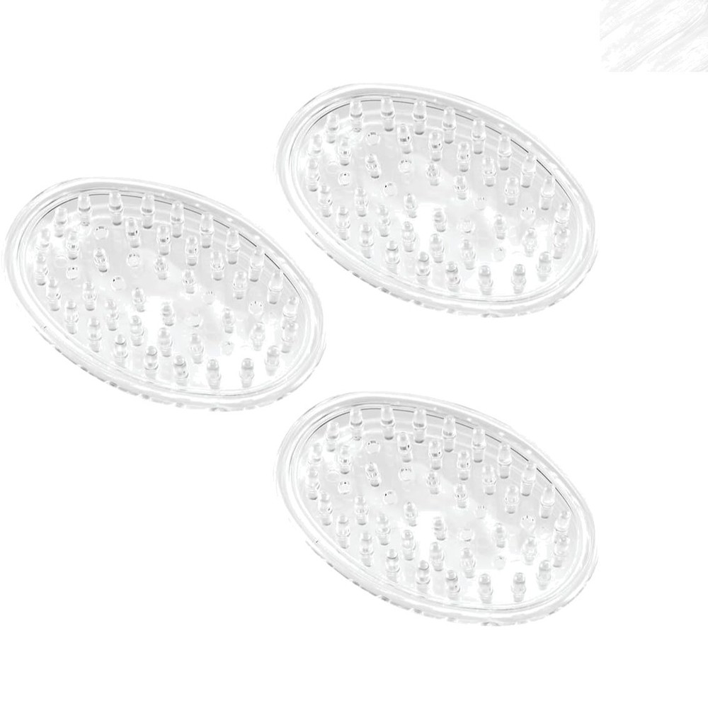 Compact 3-Piece Plastic Soap Dish Set with Non-Slip Base & Efficient Drainage