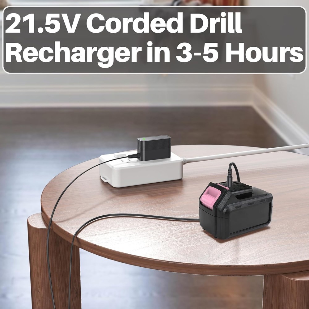 AC Adapter for Workpro Pink Cordless 20V Drill - 4.9FT Long Charging Cable