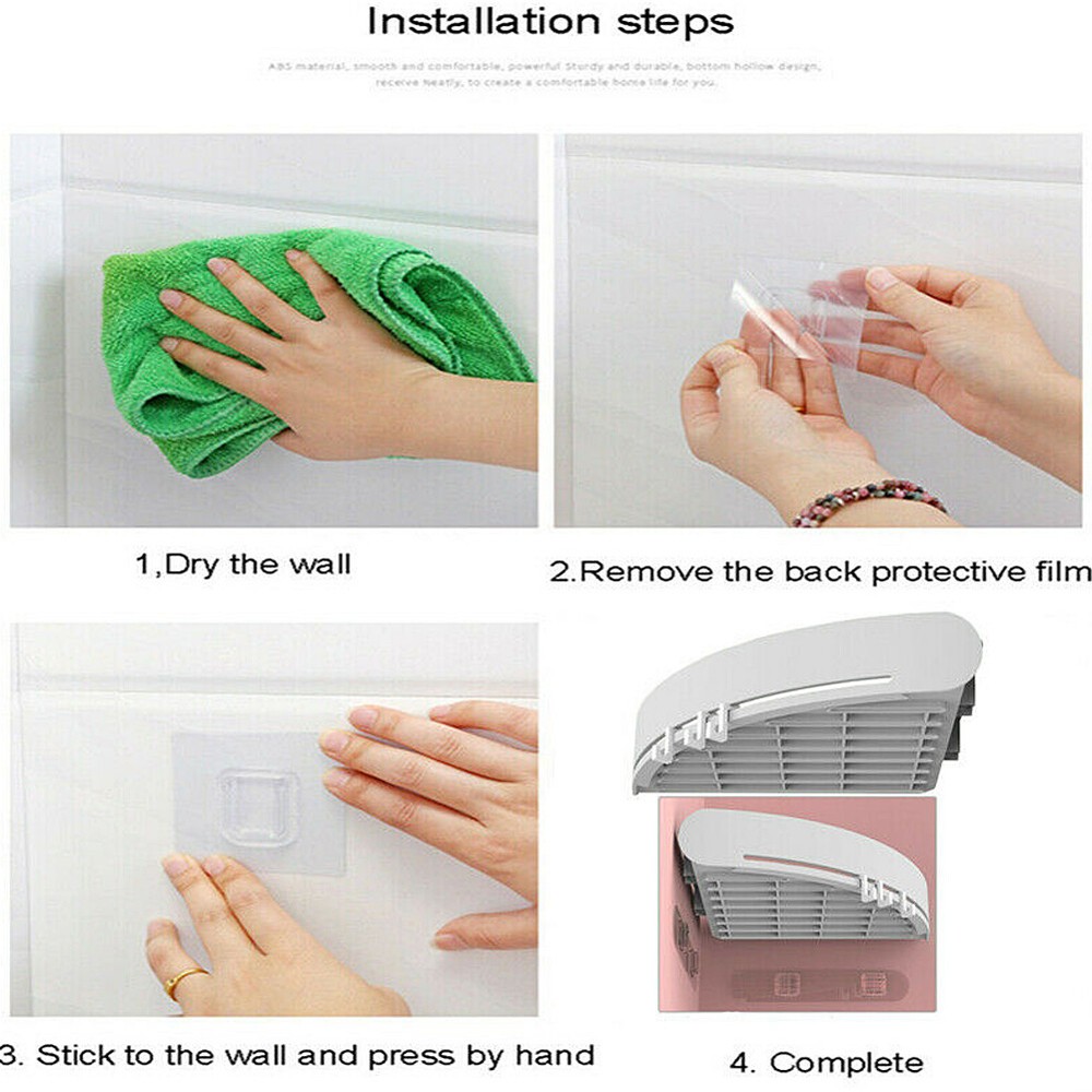 US 1-2Pc Triangular Shower Shelf Corner Storage Rack Bathroom Organizer Holder