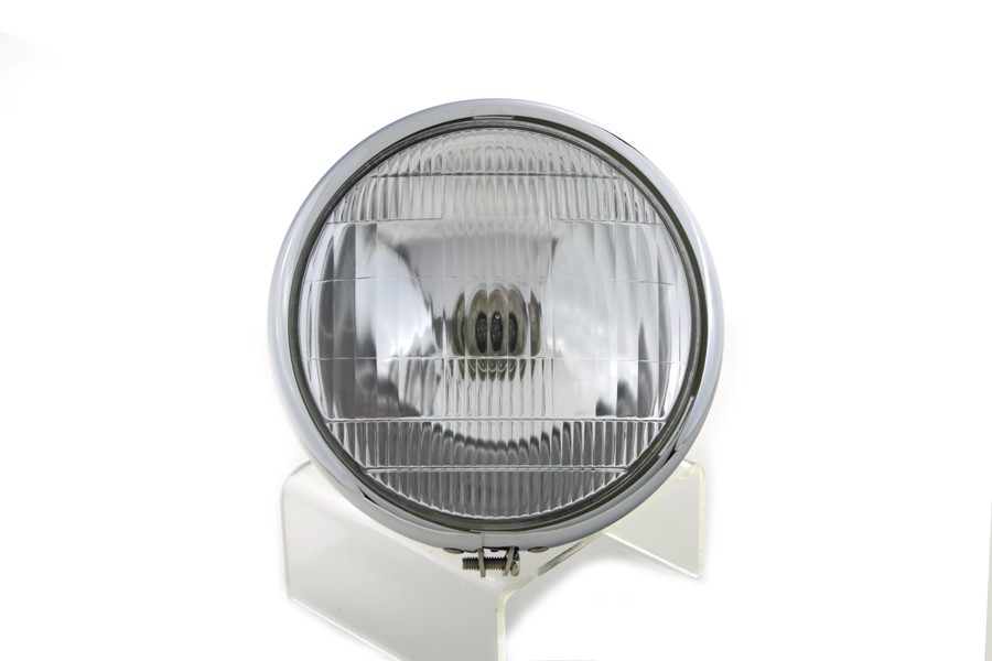 6-1/2 inch Spring Fork 6 Volt Headlamp Black for Harley-Davidson