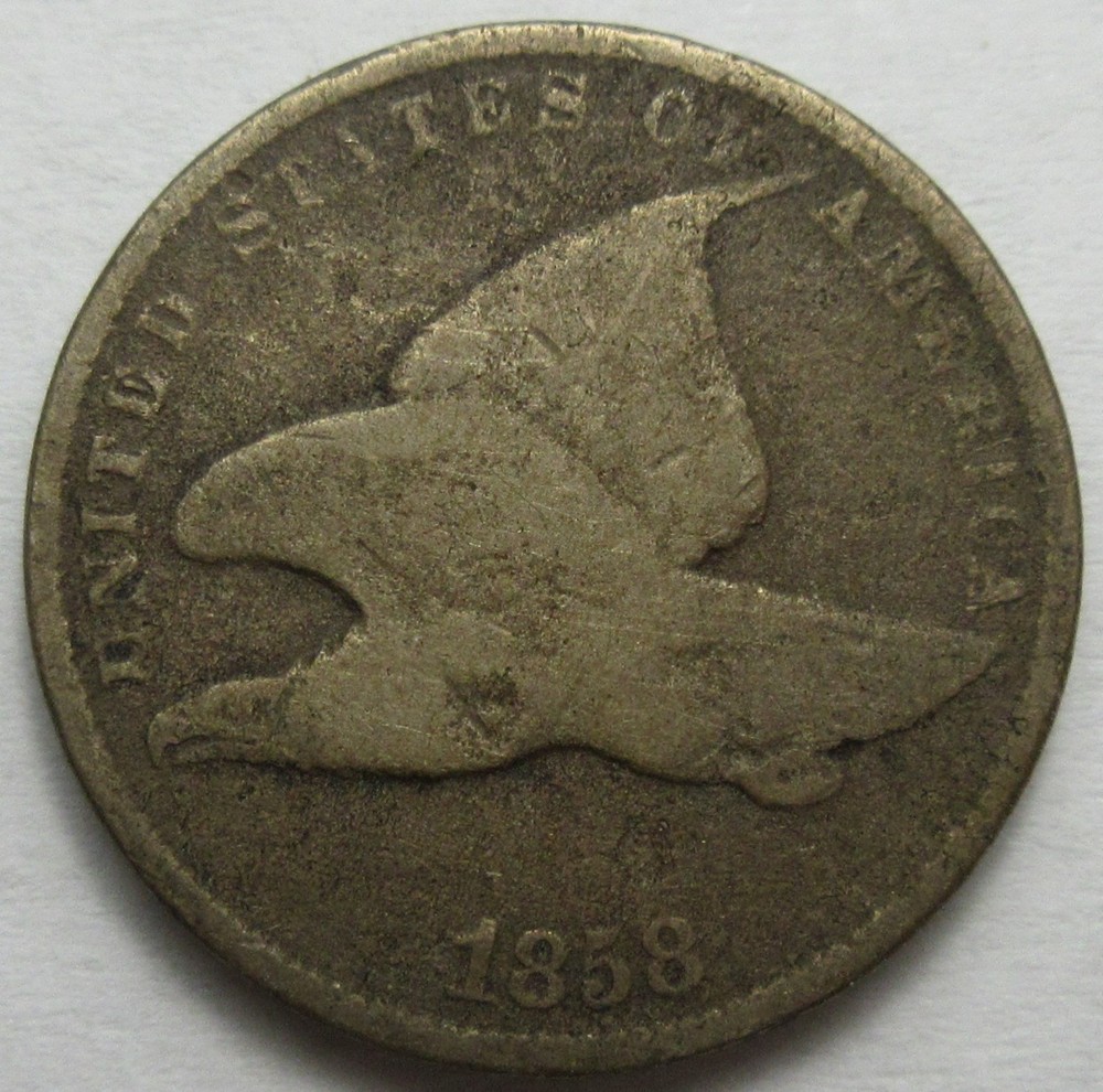 1858 Small Letters Flying Eagle One Cent  (#25g)