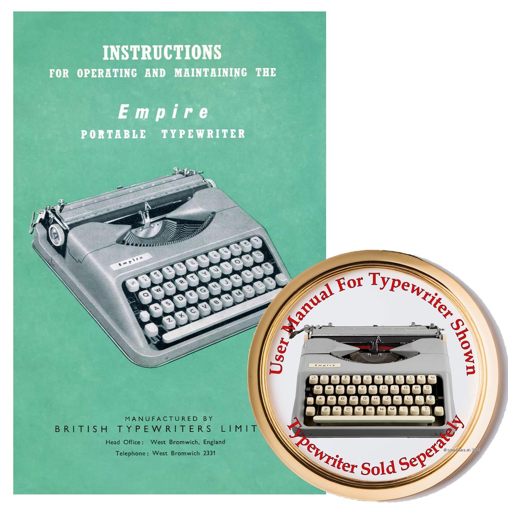 Empire Aristocrat Typewriter Owner's User Instruction Manual Directions