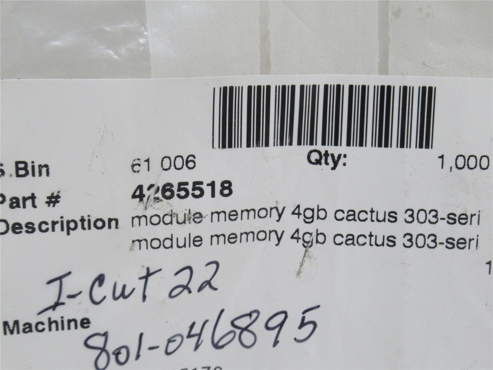 234430 New-No Box; Marel 4265518 Programmed Memory Module; Ser: 303; 4GB
