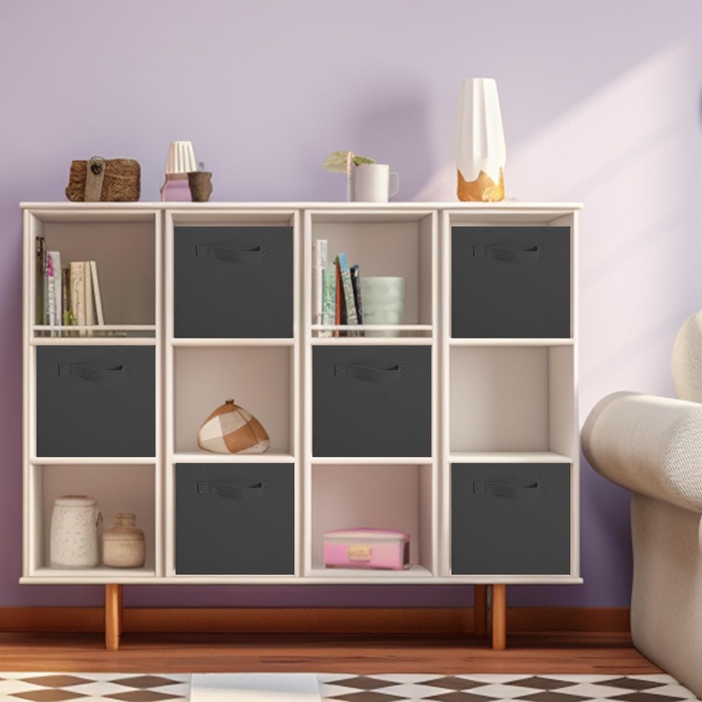 ShellKingdom Storage Bins, Foldable Fabric Cubes And Cloth 2, Black