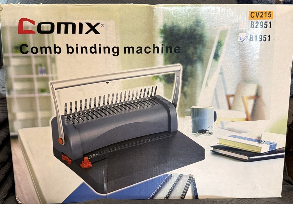 B1951 Comix Heavy Duty Manual Hole Punch & Comb Binding Machine 450 Sheets