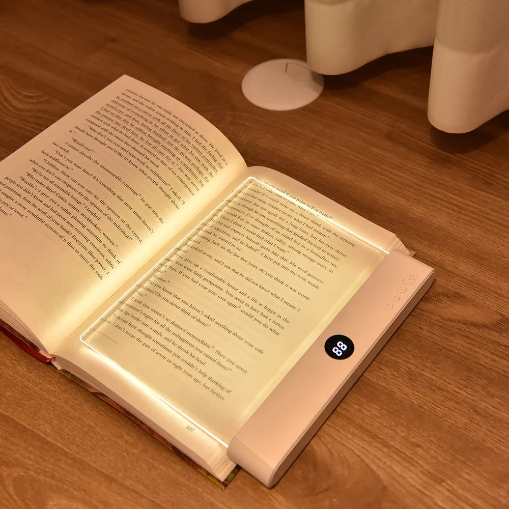 LED Book Light Rechargeable Reading Lamp 3 Color Dimmable Night Light Timer
