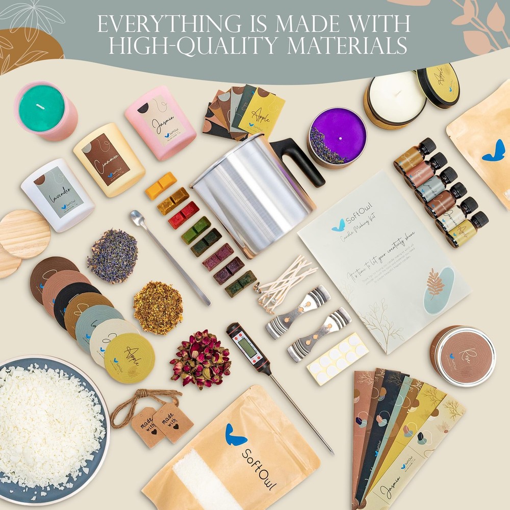 SoftOwl Premium Soy Candle Making Kit - Full Set - large,