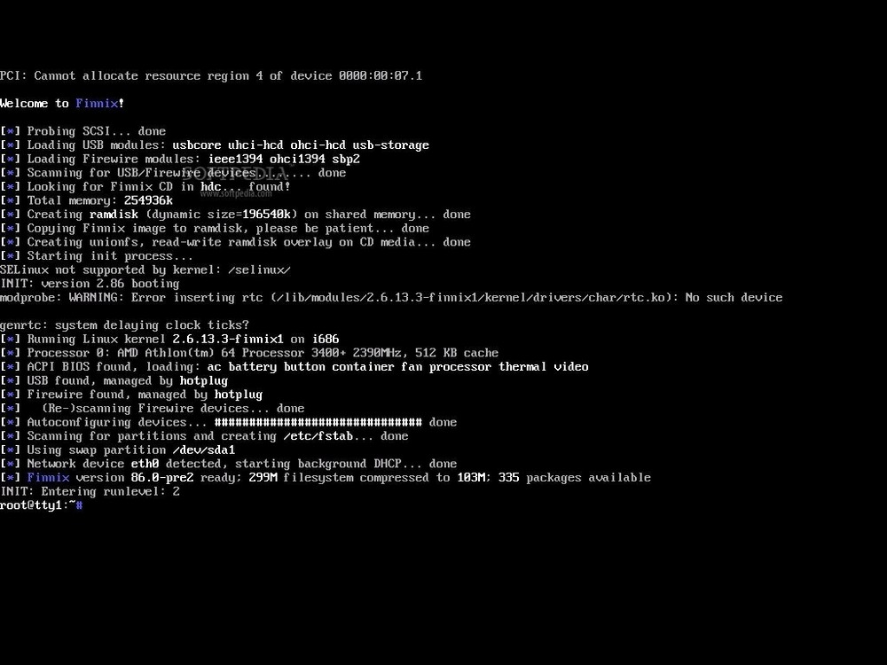 Finnix BOOT CD - Original Utility Live Linux Distribution