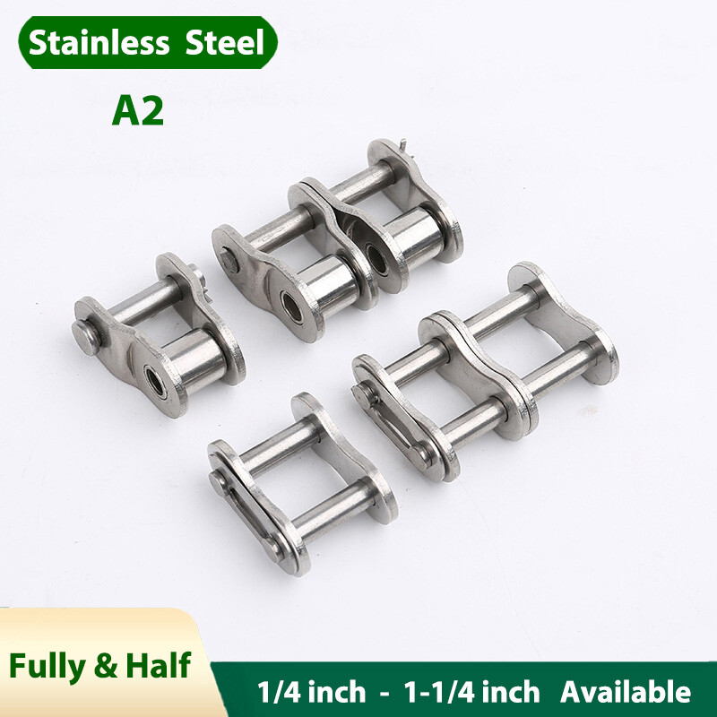 A2 Stainless Steel Roller Chain Link Fast Post Fully& Half Chain Connected Joint