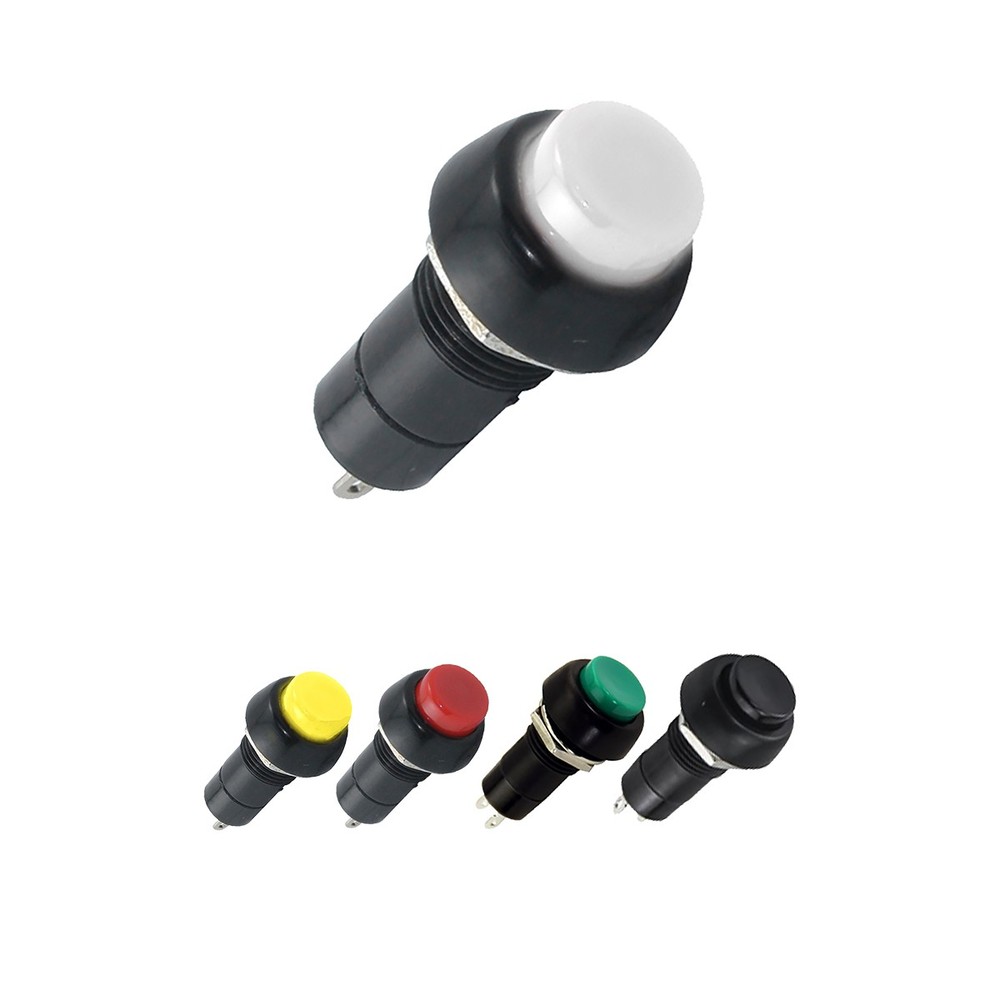 Pushbutton Round Miniature - Black Bezel - 49-0577