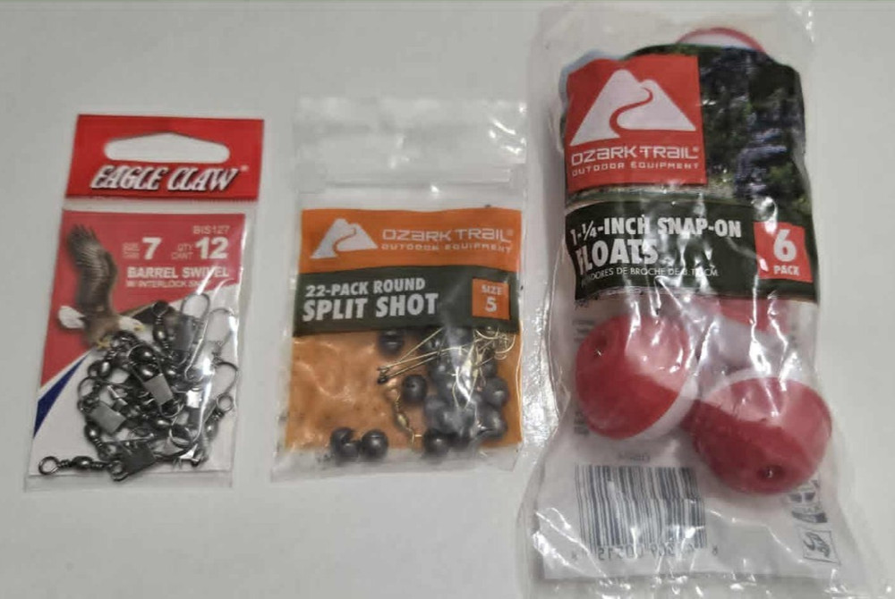 Ozark Trail Round Split Shot, Baitholder Hooks & Floats Bundle