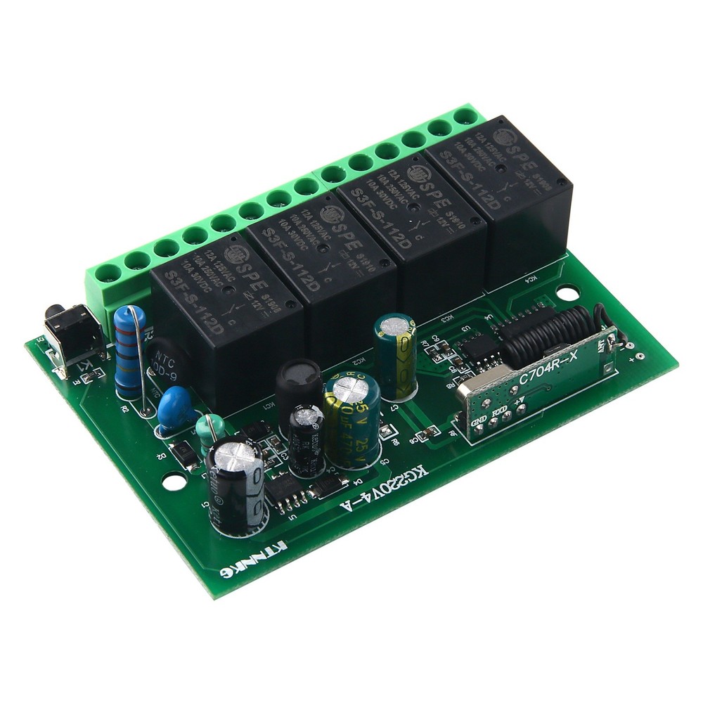 Light Controller Transmitter+Receiver 4 Channel Relay Switch Remote Control