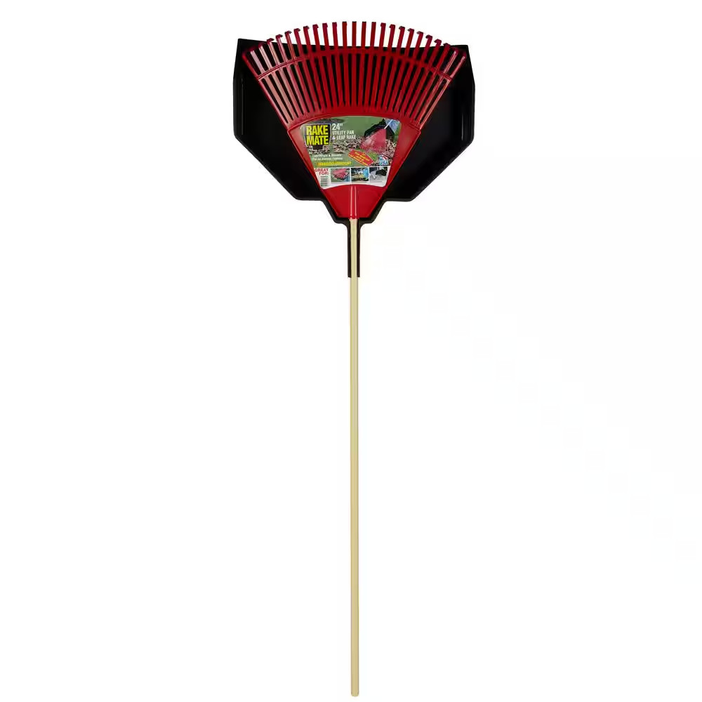 Cavex 24 In. Poly Leaf Rake with Snap-On 24 In. Extra Wide Leaf Pan