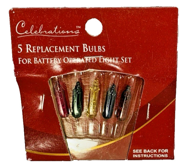 Replacement Christmas Light Bulbs for Battery Operated Lights 5 Multi Mini Incan