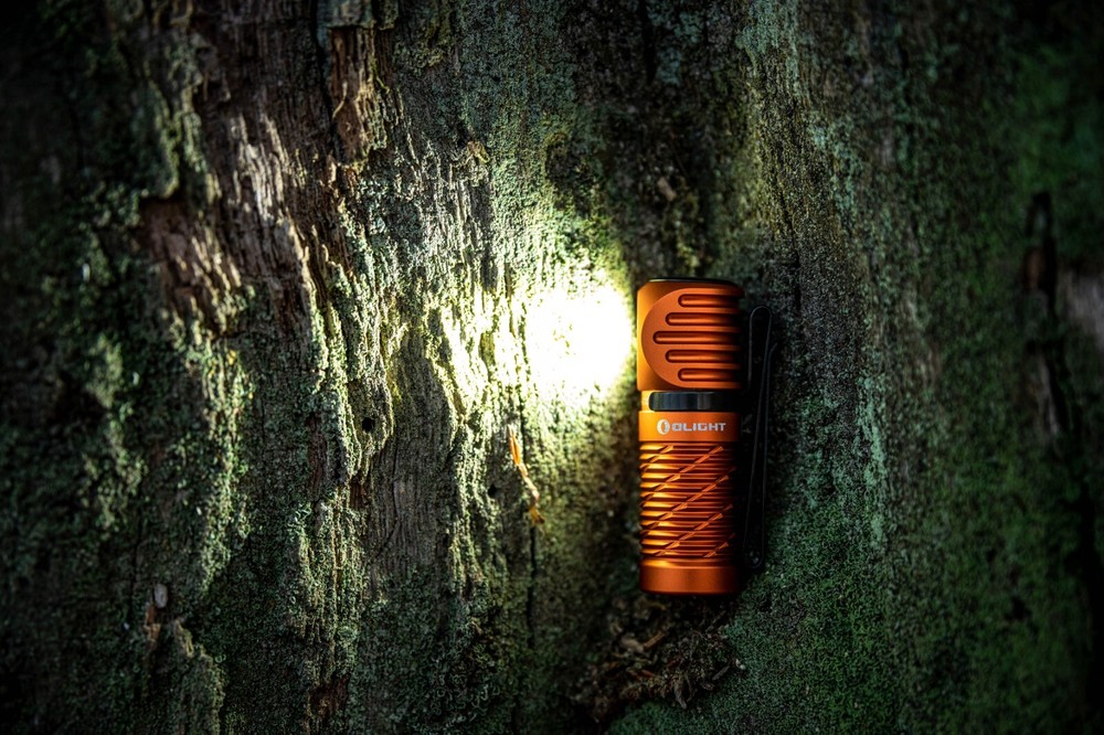 Olight Perun 2 Mini Orange Rechargeable Headlamp, 1100 Lumens, Cool White