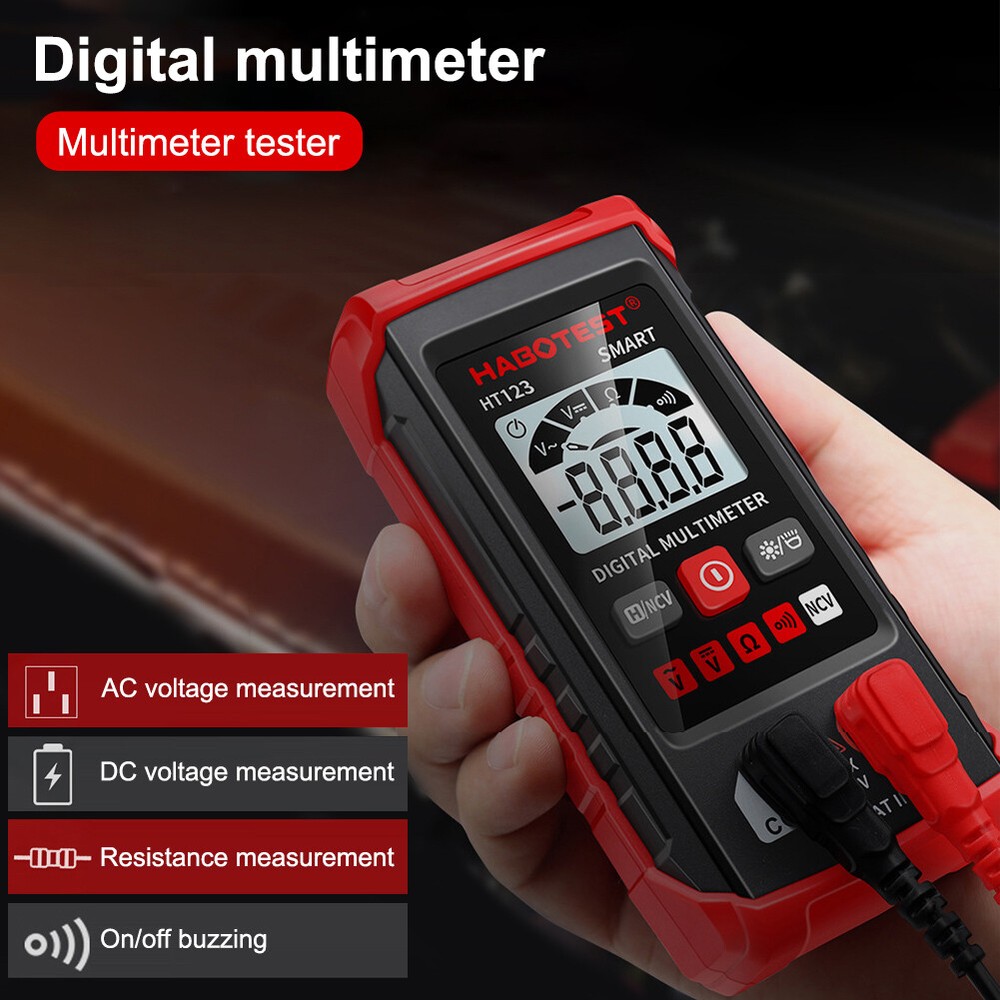 Digital Multimeter Electrical Auto-Ranging Voltmeter Non-Contact Voltage Tester