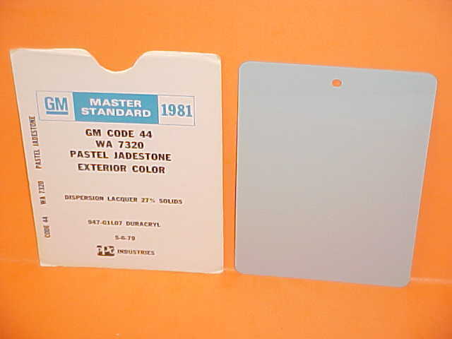 1981 CADILLAC ELDORADO DEVILLE FLEETWOOD BROUGHAM SEVILLE 4x6 PAINT CHIP CODE 44