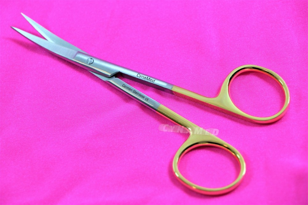 Premium GERMAN TC Iris Scissors 4.5" Curved Surgical Dental Instruments